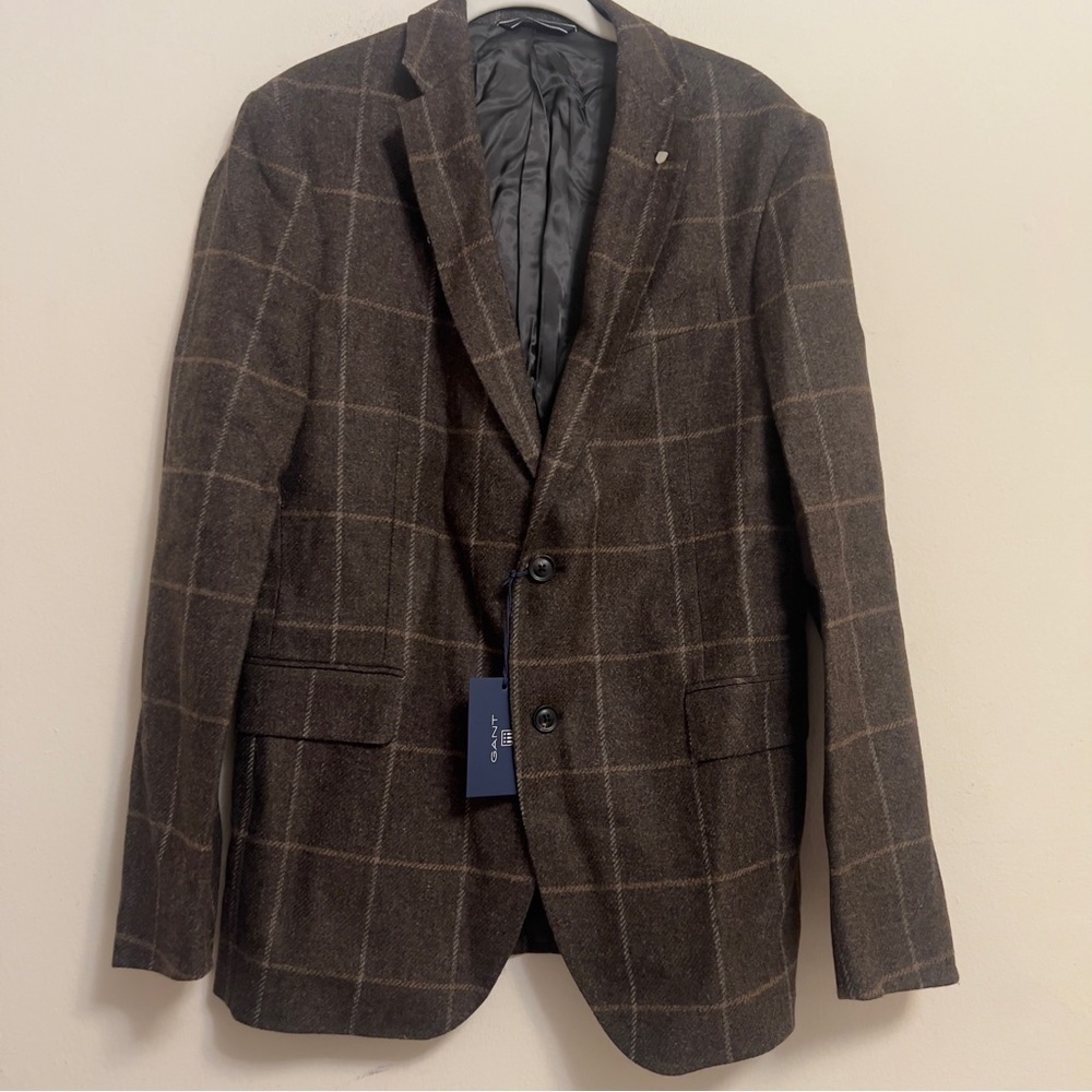 GANT the window check blazer dark brown Size Small New